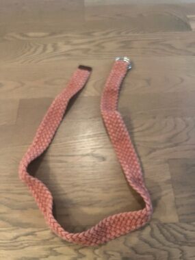 J. Crew Coral Braided Fabric Belt with Silver Buckle